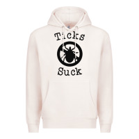 Pale Pink ticks suck shirt lyme disease gift green awareness ribbon Premium Hoodie - DesignPulse