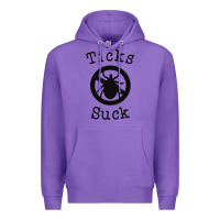 Purple ticks suck shirt lyme disease gift green awareness ribbon Premium Hoodie - DesignPulse