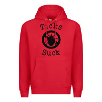 Red ticks suck shirt lyme disease gift green awareness ribbon Premium Hoodie - DesignPulse