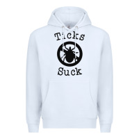 White ticks suck shirt lyme disease gift green awareness ribbon Premium Hoodie - DesignPulse