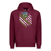 Burgundy donate life Premium Hoodie - DesignPulse