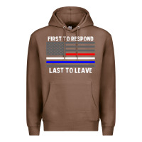 Chestnut police fire ems first responder american flag firefighter t shirt Premium Hoodie - DesignPulse