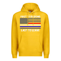 Lemon police fire ems first responder american flag firefighter t shirt Premium Hoodie - DesignPulse