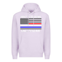 Lilac police fire ems first responder american flag firefighter t shirt Premium Hoodie - DesignPulse