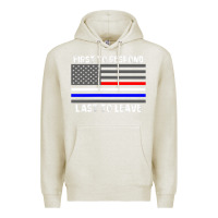 Oatmeal Heather police fire ems first responder american flag firefighter t shirt Premium Hoodie - DesignPulse