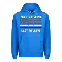 True Royal police fire ems first responder american flag firefighter t shirt Premium Hoodie - DesignPulse