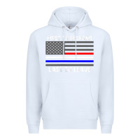 White police fire ems first responder american flag firefighter t shirt Premium Hoodie - DesignPulse