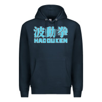 Navy hadouken street arcade fighter retro ryu gaming funny Premium Hoodie - DesignPulse