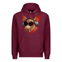 Burgundy Blodwyn pig Premium Hoodie - DesignPulse