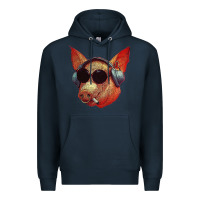 Navy Blodwyn pig Premium Hoodie - DesignPulse