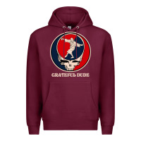 Burgundy grateful dude Premium Hoodie - DesignPulse