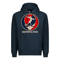 Navy grateful dude Premium Hoodie - DesignPulse