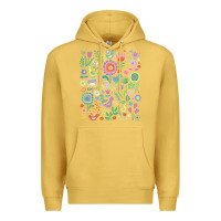 Antique Gold cute birds t  shirt birds and blooms   cute floral pattern by cecca de Premium Hoodie - DesignPulse