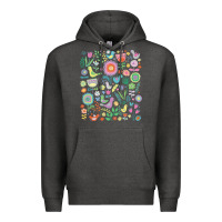 Charcoal Heather cute birds t  shirt birds and blooms   cute floral pattern by cecca de Premium Hoodie - DesignPulse