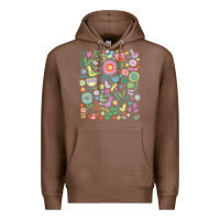Chestnut cute birds t  shirt birds and blooms   cute floral pattern by cecca de Premium Hoodie - DesignPulse