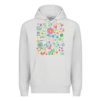 Dove Grey cute birds t  shirt birds and blooms   cute floral pattern by cecca de Premium Hoodie - DesignPulse