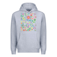 Heather Grey cute birds t  shirt birds and blooms   cute floral pattern by cecca de Premium Hoodie - DesignPulse