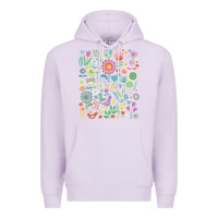 Lilac cute birds t  shirt birds and blooms   cute floral pattern by cecca de Premium Hoodie - DesignPulse