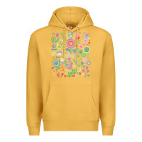 Mustard cute birds t  shirt birds and blooms   cute floral pattern by cecca de Premium Hoodie - DesignPulse