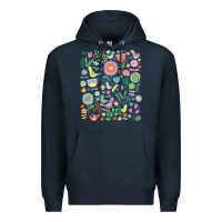 Navy cute birds t  shirt birds and blooms   cute floral pattern by cecca de Premium Hoodie - DesignPulse