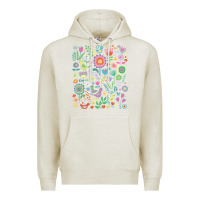 Oatmeal Heather cute birds t  shirt birds and blooms   cute floral pattern by cecca de Premium Hoodie - DesignPulse
