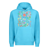 Ocean Blue cute birds t  shirt birds and blooms   cute floral pattern by cecca de Premium Hoodie - DesignPulse