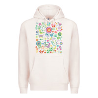 Pale Pink cute birds t  shirt birds and blooms   cute floral pattern by cecca de Premium Hoodie - DesignPulse