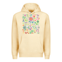 Pina Colada cute birds t  shirt birds and blooms   cute floral pattern by cecca de Premium Hoodie - DesignPulse