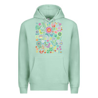 Seafoam cute birds t  shirt birds and blooms   cute floral pattern by cecca de Premium Hoodie - DesignPulse