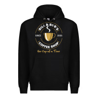 Black bill and bob coffee shop aa recovery gift t shirt Premium Hoodie - PixelWave