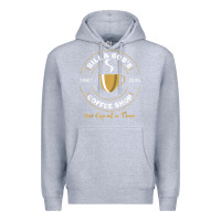 Heather Grey bill and bob coffee shop aa recovery gift t shirt Premium Hoodie - PixelWave