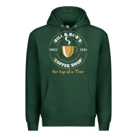 Sports Green bill and bob coffee shop aa recovery gift t shirt Premium Hoodie - PixelWave