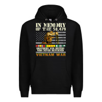 Black Vietnam War Veterans US Memorial Day In The Memory Of 58479 38 Premium Hoodie - PixelWave