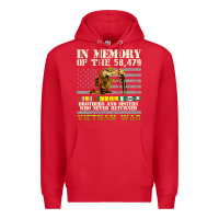 Red Vietnam War Veterans US Memorial Day In The Memory Of 58479 38 Premium Hoodie - PixelWave