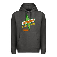 Charcoal Heather brawndo the thirst mutilator   idiocracy inspired active Premium Hoodie - PixelWave