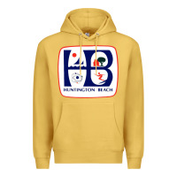 Antique Gold Coat of arms of Huntington Beach Premium Hoodie - PixelWave