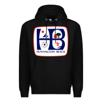Black Coat of arms of Huntington Beach Premium Hoodie - PixelWave