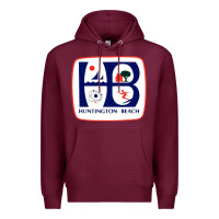 Burgundy Coat of arms of Huntington Beach Premium Hoodie - PixelWave