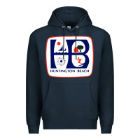 Navy Coat of arms of Huntington Beach Premium Hoodie - PixelWave