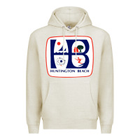 Oatmeal Heather Coat of arms of Huntington Beach Premium Hoodie - PixelWave