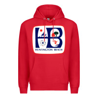 Red Coat of arms of Huntington Beach Premium Hoodie - PixelWave
