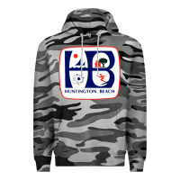 Slate Camo Coat of arms of Huntington Beach Premium Hoodie - PixelWave