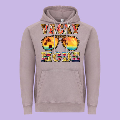 Vacay Mode Vintage Hoodie Designed By Barkaloodesign