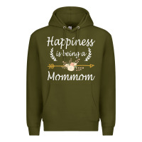 Army Green happiness is being a mommom  cute mothers day gifts Premium Hoodie - PixelWave
