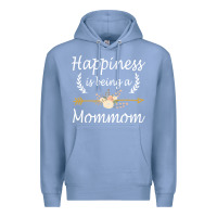 Colony Blue happiness is being a mommom  cute mothers day gifts Premium Hoodie - PixelWave