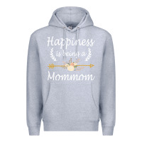 Heather Grey happiness is being a mommom  cute mothers day gifts Premium Hoodie - PixelWave