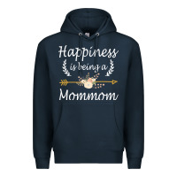 Navy happiness is being a mommom  cute mothers day gifts Premium Hoodie - PixelWave