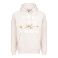 Pale Pink happiness is being a mommom  cute mothers day gifts Premium Hoodie - PixelWave