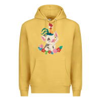 Antique Gold Moana HeiHei Rooster Pua Flowers Graphic Premium Hoodie - PixelWave