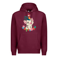 Burgundy Moana HeiHei Rooster Pua Flowers Graphic Premium Hoodie - PixelWave
